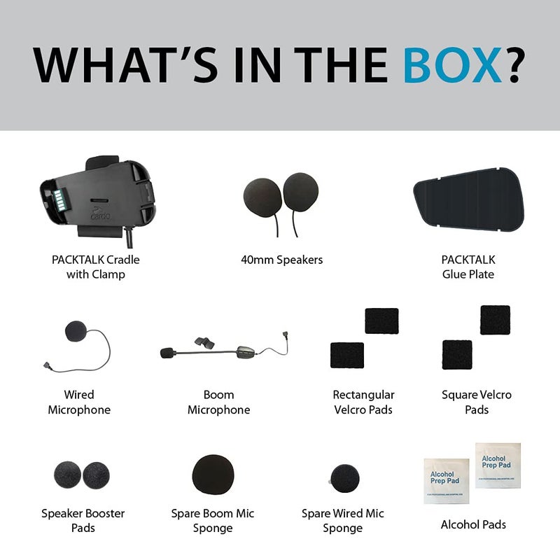 Cardo Packtalk Audio & Microphone Kit (Single Pack) - Will Not Fit Packtalk Edge, Pro, Neo or Edge ORV Models - Image 2